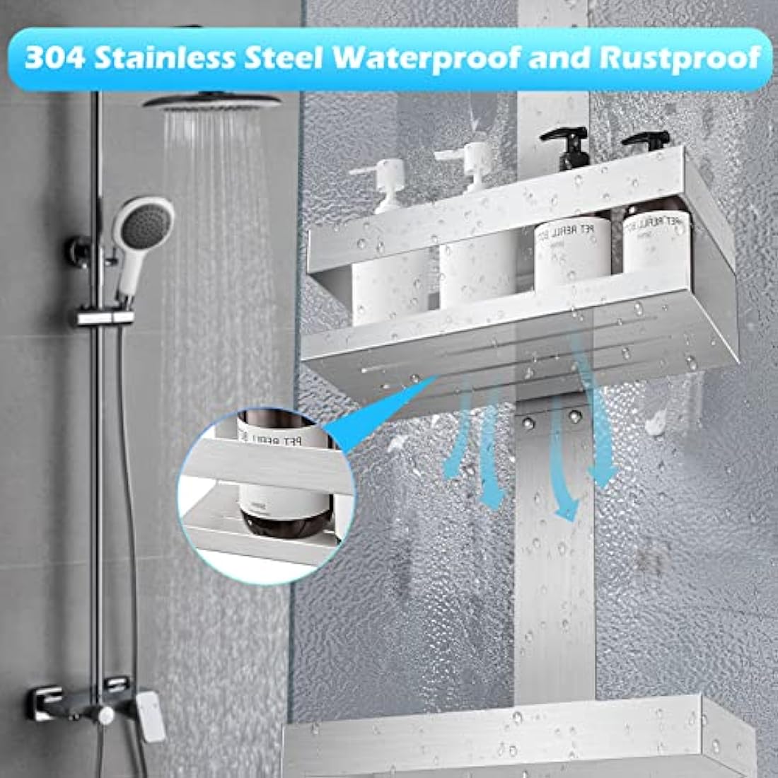 Hanging Shower Caddy | SUS304 Stainless Steel Over Door Shelf