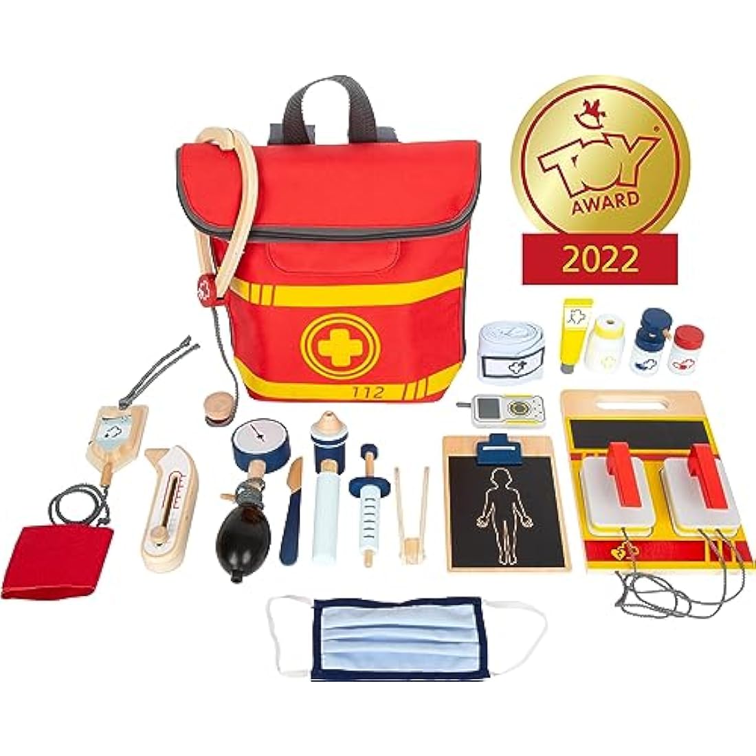 Small Foot Emergency Doctor's Backpack - 17pc Medical Toy Playset