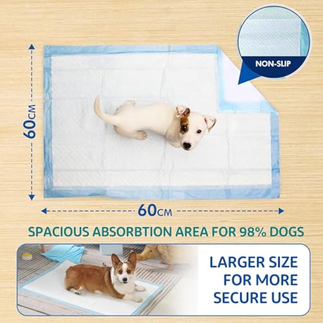 Jolof Store Puppy Training Pads – 50 Pack Absorbent 60x60cm Pee Pads