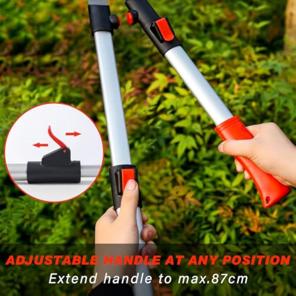 GARTOL Telescopic Hedge Shears | SK5 Carbon Steel Wavy Blade Garden Tool