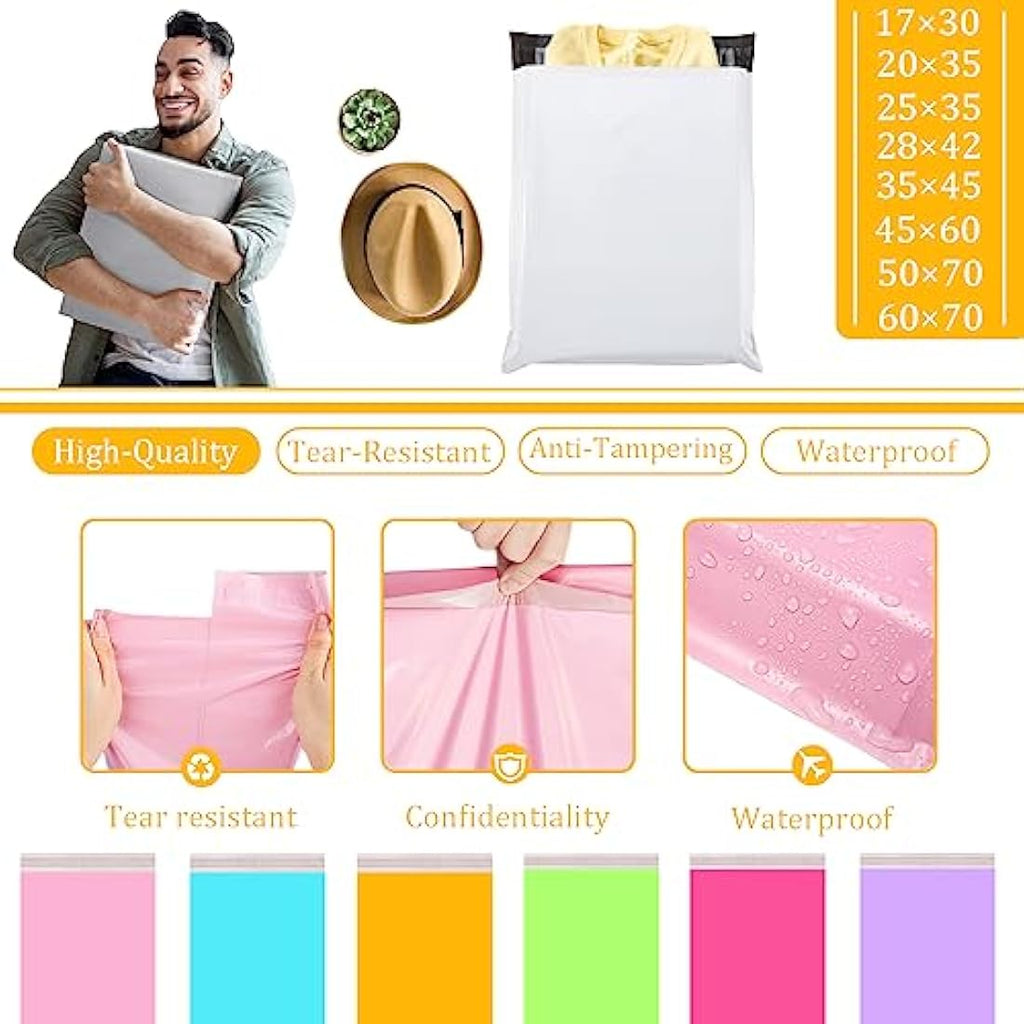 Yellow Vintage Poly Mailers – 60x70cm Self-Seal Shipping Bags