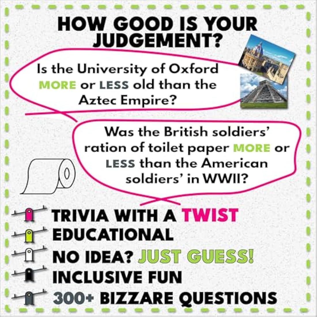 More or Less History Edition Trivia Card Game | Educational Travel Game