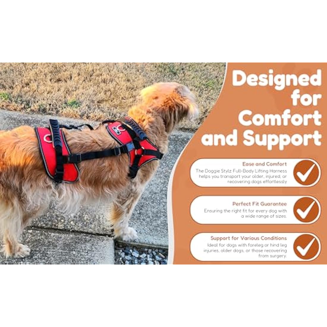 Doggie Stylz Full-Body Lifting Dog Harness | Multi-Functional Support – L