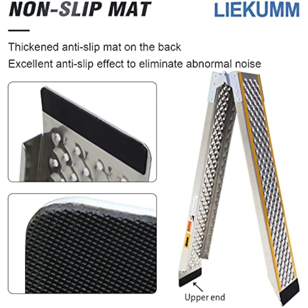 LIEKUMM Folding Aluminum Motorcycle Ramp | 300kg Capacity Loading Ramp