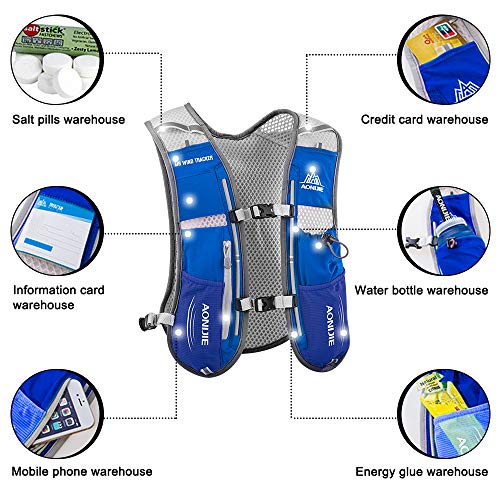 HINATAA Lightweight Running Hydration Vest | 5L Breathable Hiking Pack – Blue