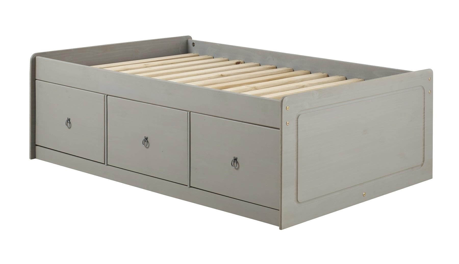 Jolof Store Corona Cabin Bed – 3ft Single Solid Wood 3-Drawer, Grey
