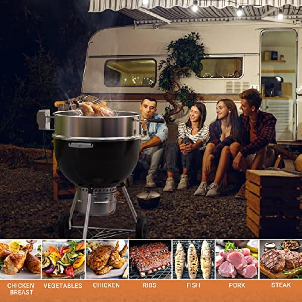 Onlyfire Stainless Steel Rotisserie Kit for Weber 22-inch Kettle Grills