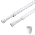 2-Pack Adjustable Tension Rods | 28-43" White Carbon Steel