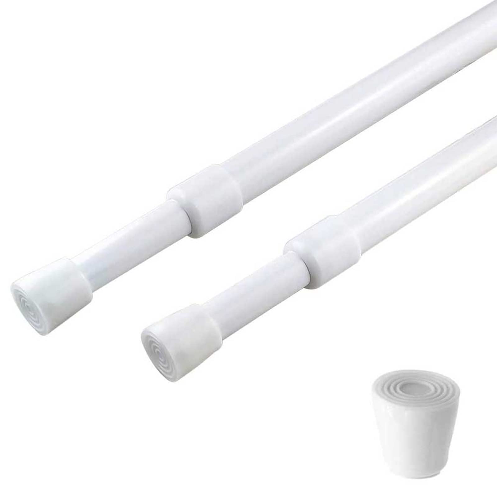 2-Pack Adjustable Tension Rods | 28-43" White Carbon Steel