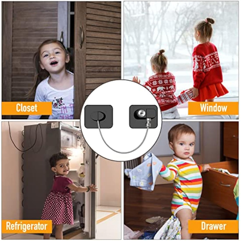 NewBinn Window Safety Locks – 4 Pack No-Drill Adhesive Child Proof Locks