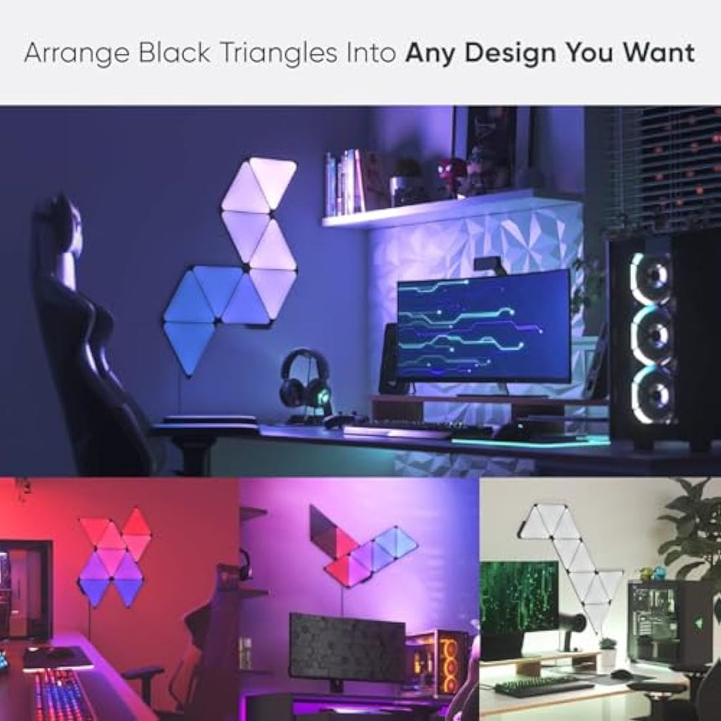 Nanoleaf Shapes Ultra Black Triangles – 9 Smart LED Light Panels Kit
