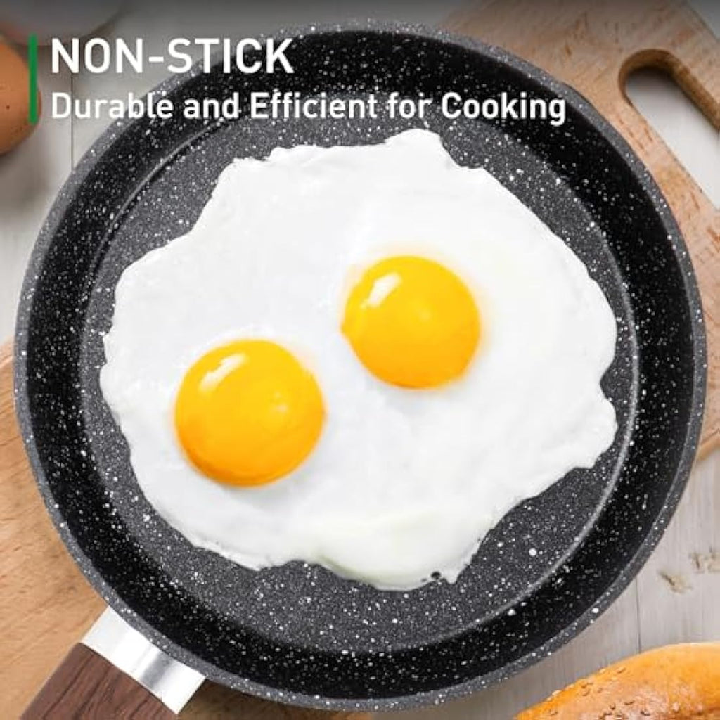 Kitchen Academy 17-Piece Non-Stick Granite Cookware Set | Induction Black