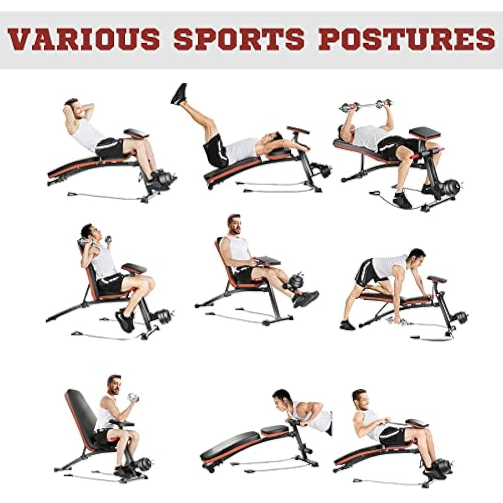 HOMCOM Foldable Weight Bench | 7-Level Incline Strength Training Bench