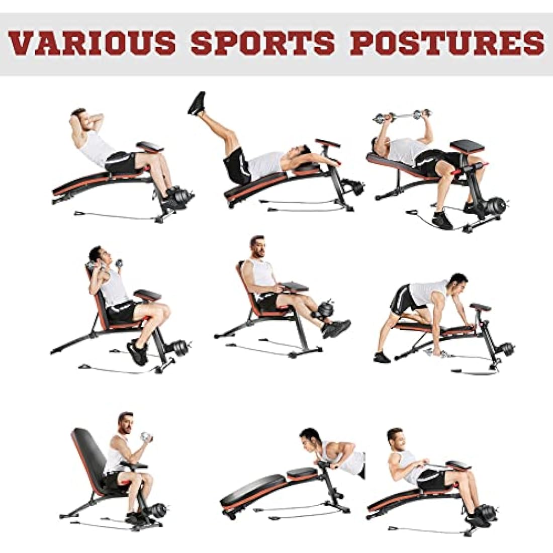 HOMCOM Foldable Weight Bench | 7-Level Incline Strength Training Bench