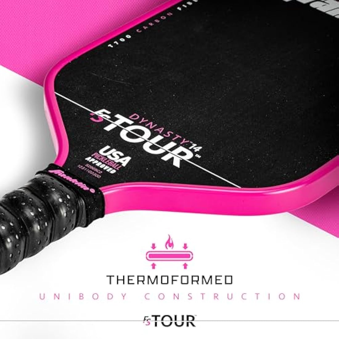 Franklin Sports FS Tour Pickleball Paddle | T700 Raw Carbon Fiber