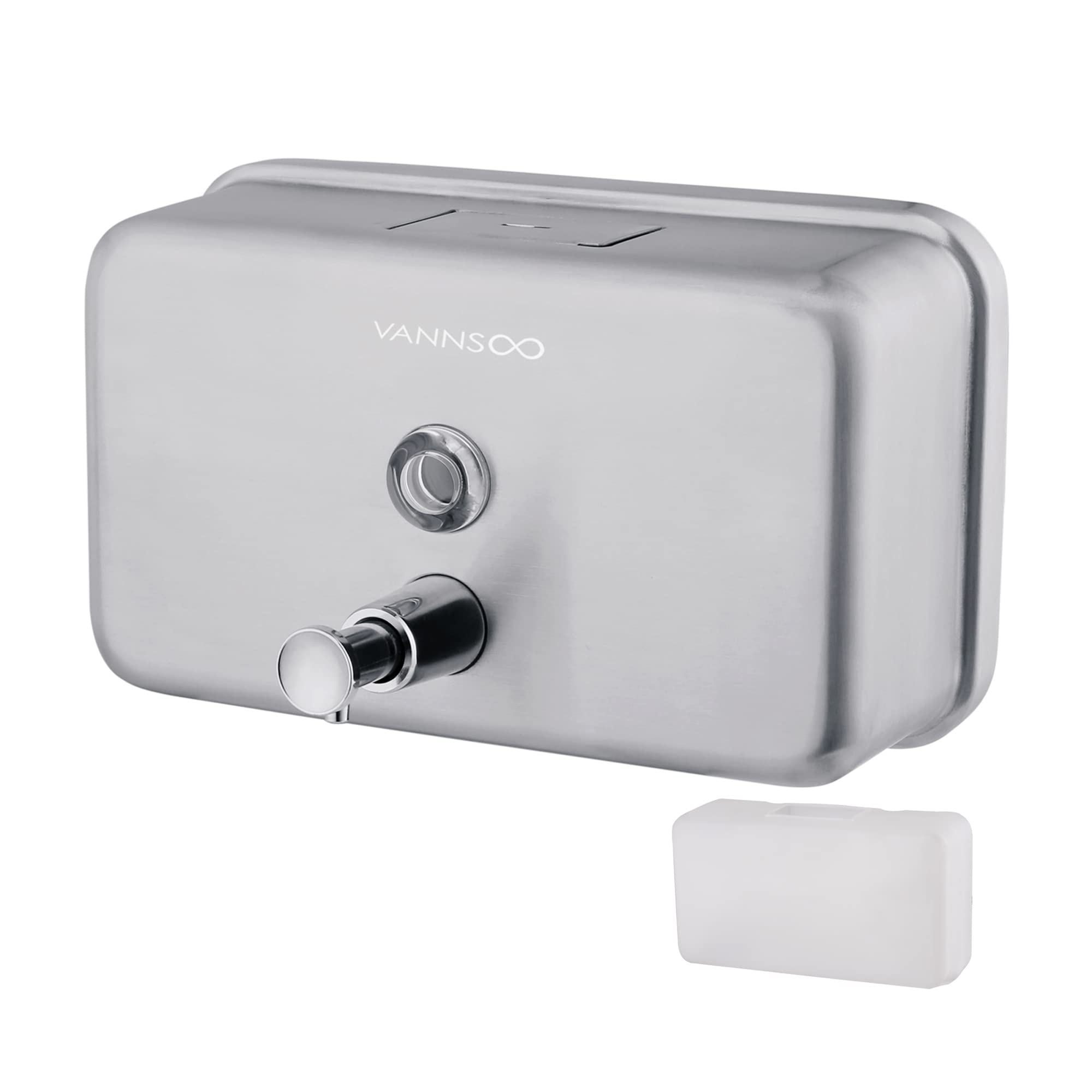 VANNSOO Wall Mounted Stainless Steel Soap Dispenser – 37oz Commercial