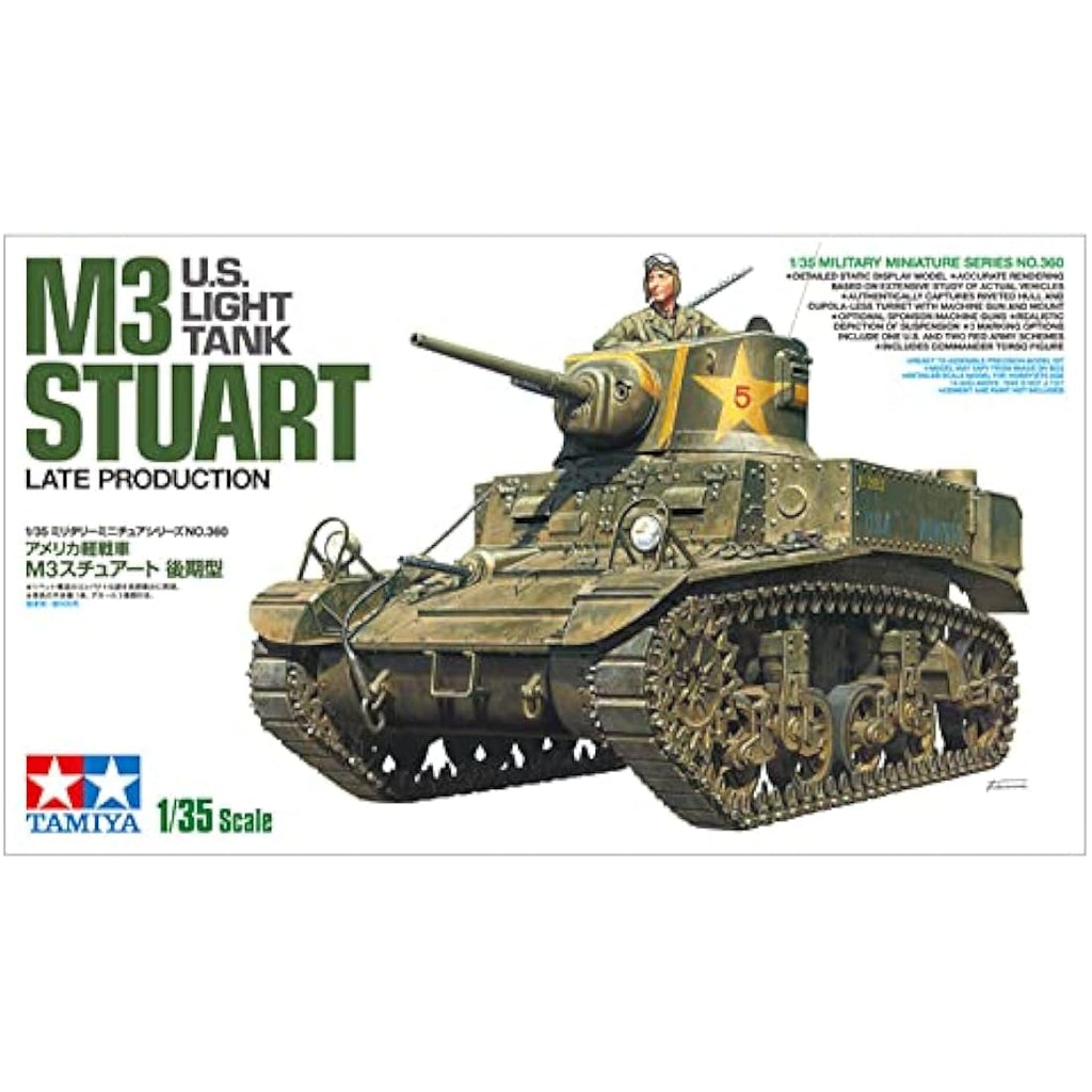 Tamiya 1:35 US M3 Stuart Late Production Plastic Model Kit