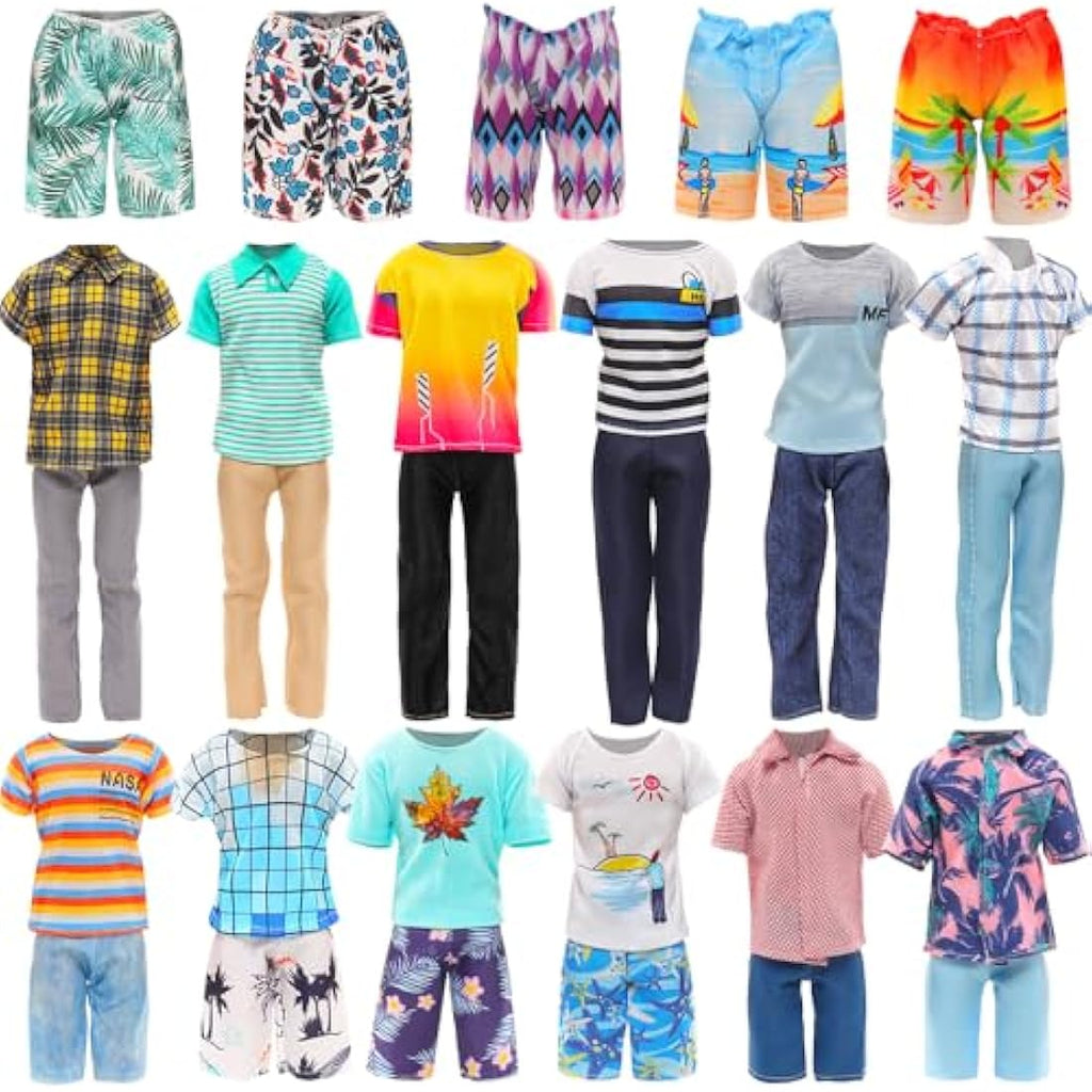 Miunana 11-Piece Boy Doll Clothes and Accessories for 12-Inch Dolls