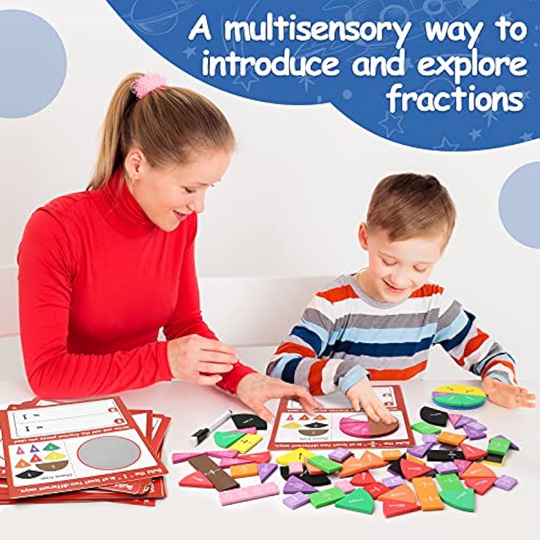 Jolof Store Magnetic Fraction Tiles & Circles - Elementary Math Set