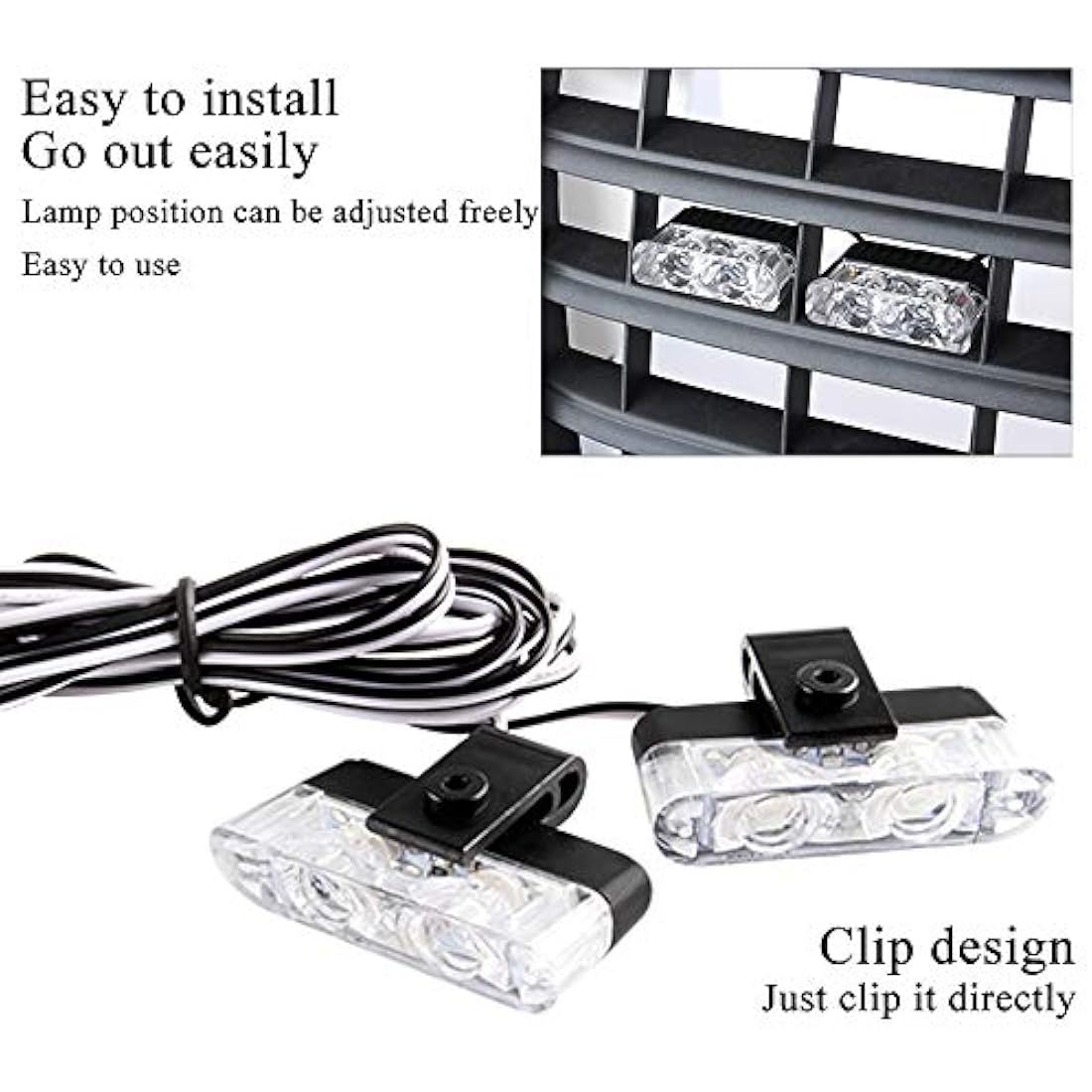 8-in-1 LED Emergency Strobe Lights for Trucks - Red & Blue