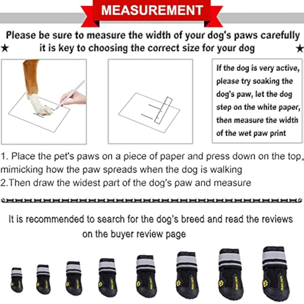 QUMY Waterproof Dog Boots – Anti-Slip Paw Protectors for Large Dogs