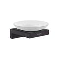 hansgrohe AddStoris Wall-Mounted Soap Dish - Matt Black Glass & Metal