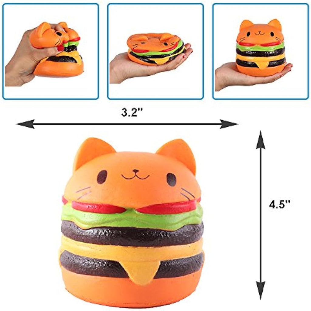 Anboor Hamburger Cat Squishy – Jumbo Slow Rising Kawaii Foam Toy