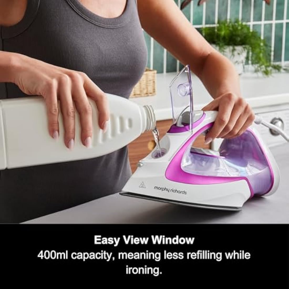Morphy Richards TurboGlide Steam Iron – 2800W Ceramic Soleplate, Purple