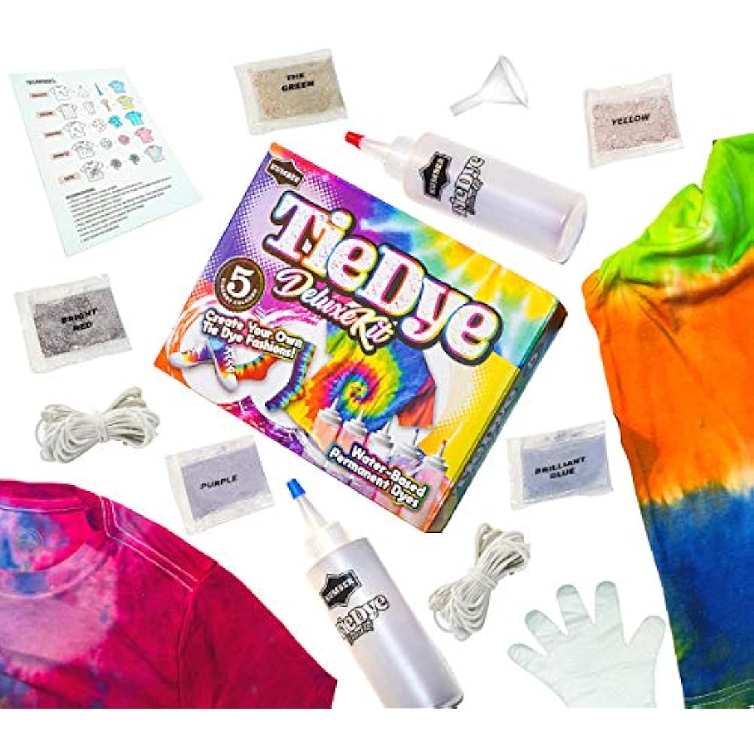 KUMBER Tie Dye Kit for Kids - 5 Colors DIY Art and Craft Set