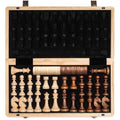 A&A 15" Wooden Folding Chess and Checkers Set | 3" Staunton Pieces