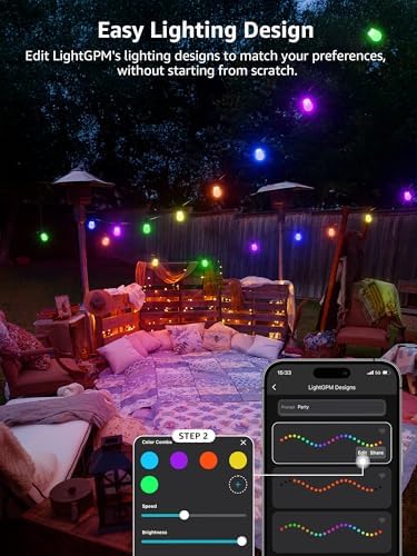 Lepro ZB1 Smart Outdoor String Lights | 30m RGB & Warm White AI Garden Lights