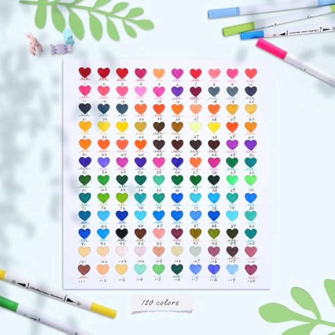 Ohuhu 120 Colours Dual Tip Brush Pens | Art Markers with Carrying Bag