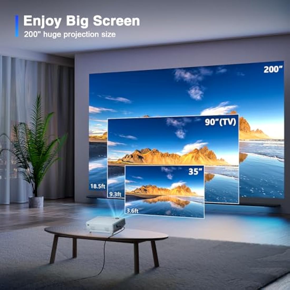 XuanPad Mini Projector | 14000L Portable 1080P HD Home Video Projector