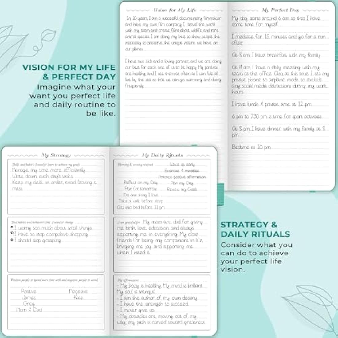 GoGirl Undated Pocket Weekly Planner – Eco-Leather Goal Organizer