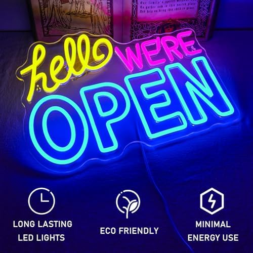 Ineonlife Dimmable LED Open Neon Sign – USB Powered Wall Decor for Shops