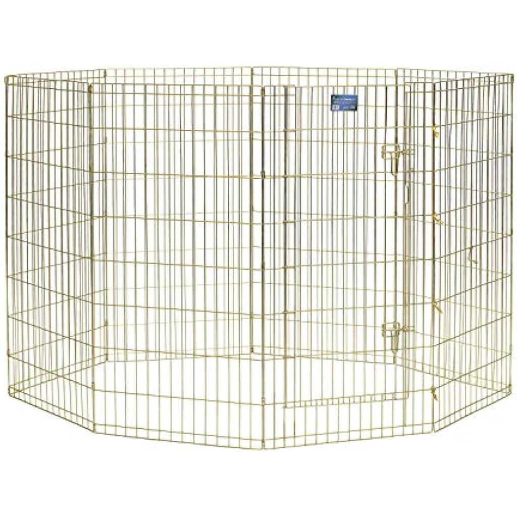 MidWest Homes Folding Metal Dog Exercise Pen | 122cm Tall Gold Zinc