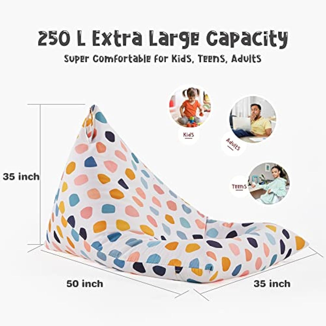 Nobildonna Stuffed Animal Storage Bean Bag | 250L Canvas Chair Cover
