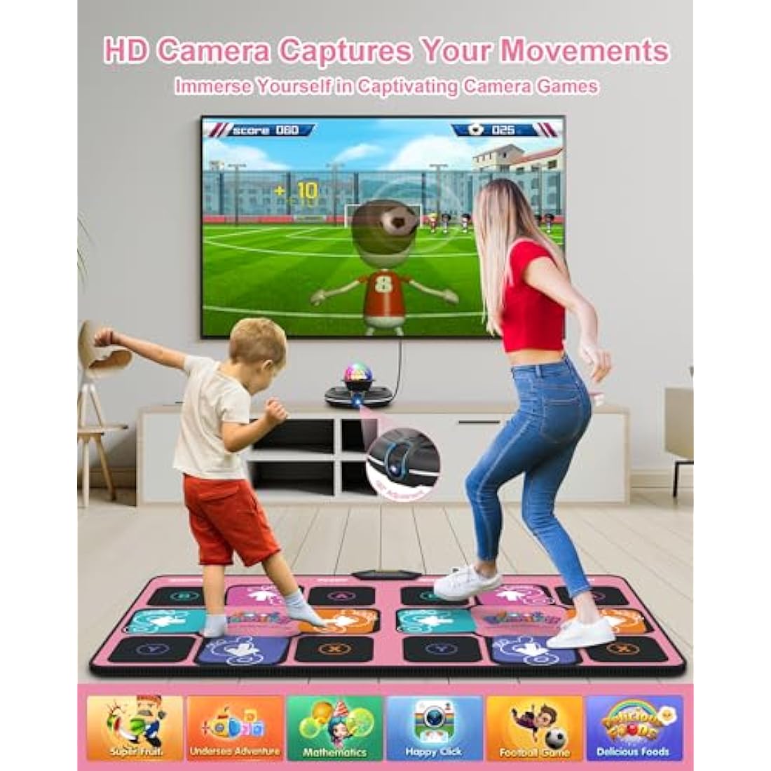 Acelufly Electronic Dance Mat for TV | HD Camera & Wireless Controllers