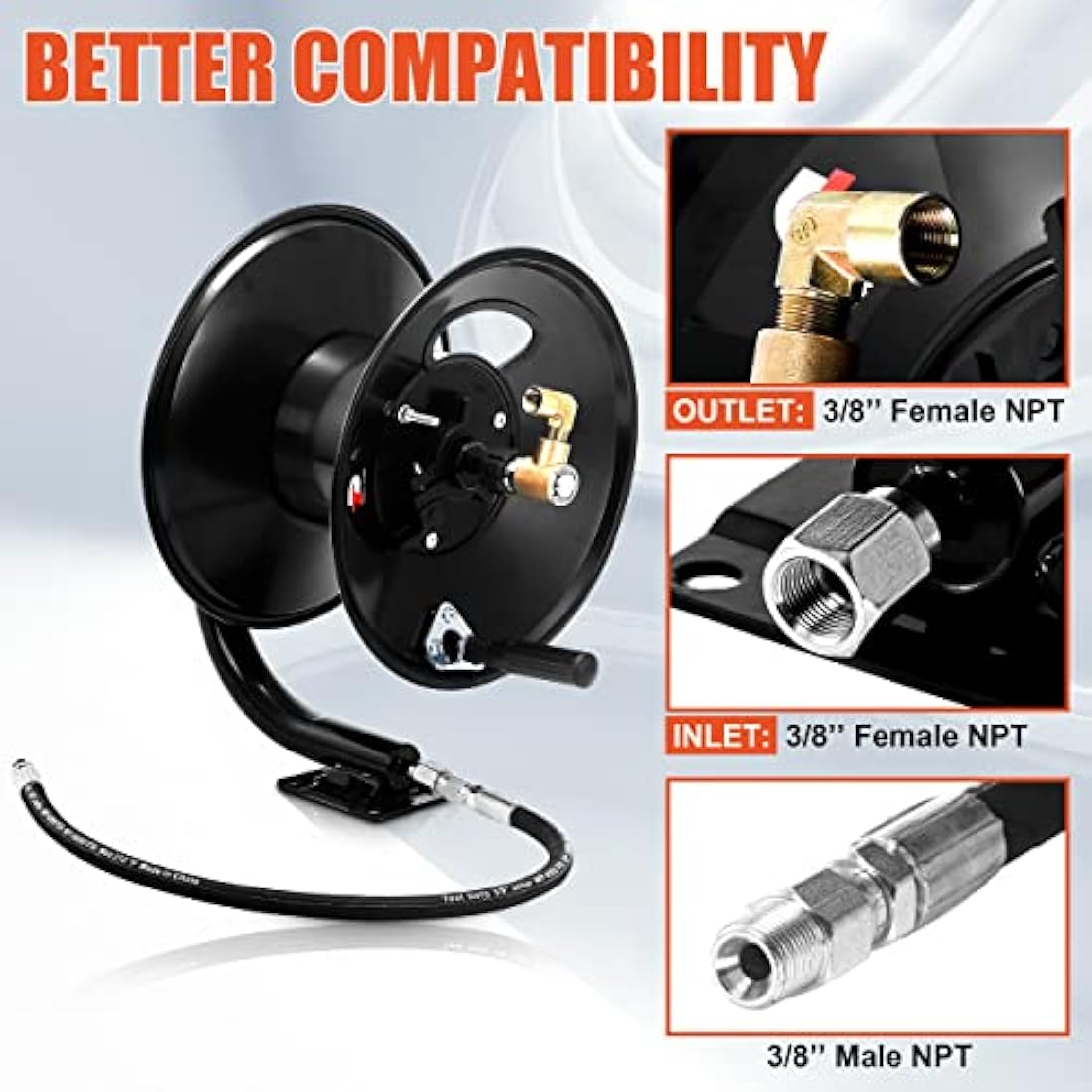 Tool Daily Heavy Duty Steel Pressure Washer Hose Reel | 100ft 4000 PSI