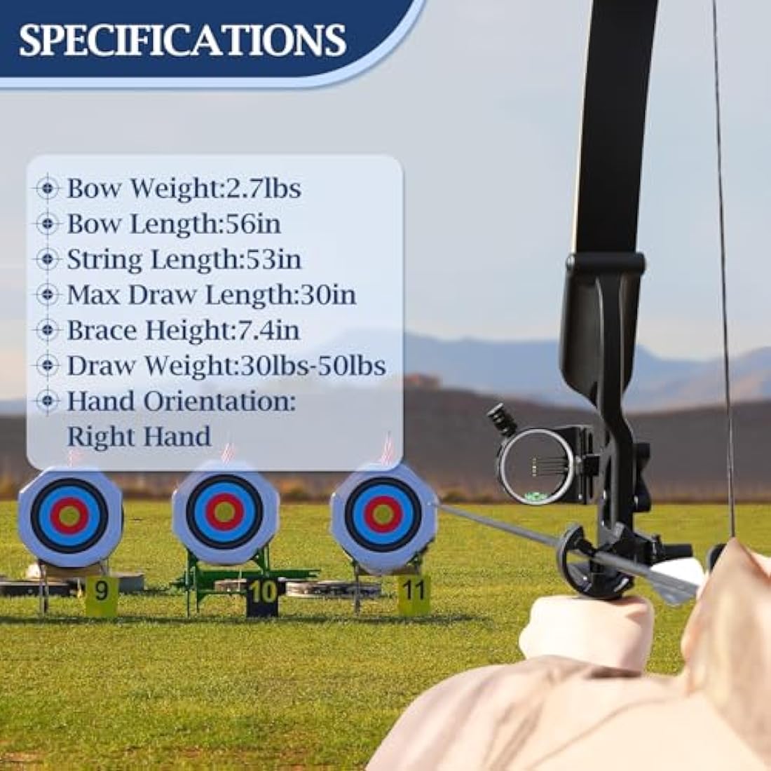 D&Q Takedown Recurve Bow and Arrow Set | Right Hand Archery Hunting Kit
