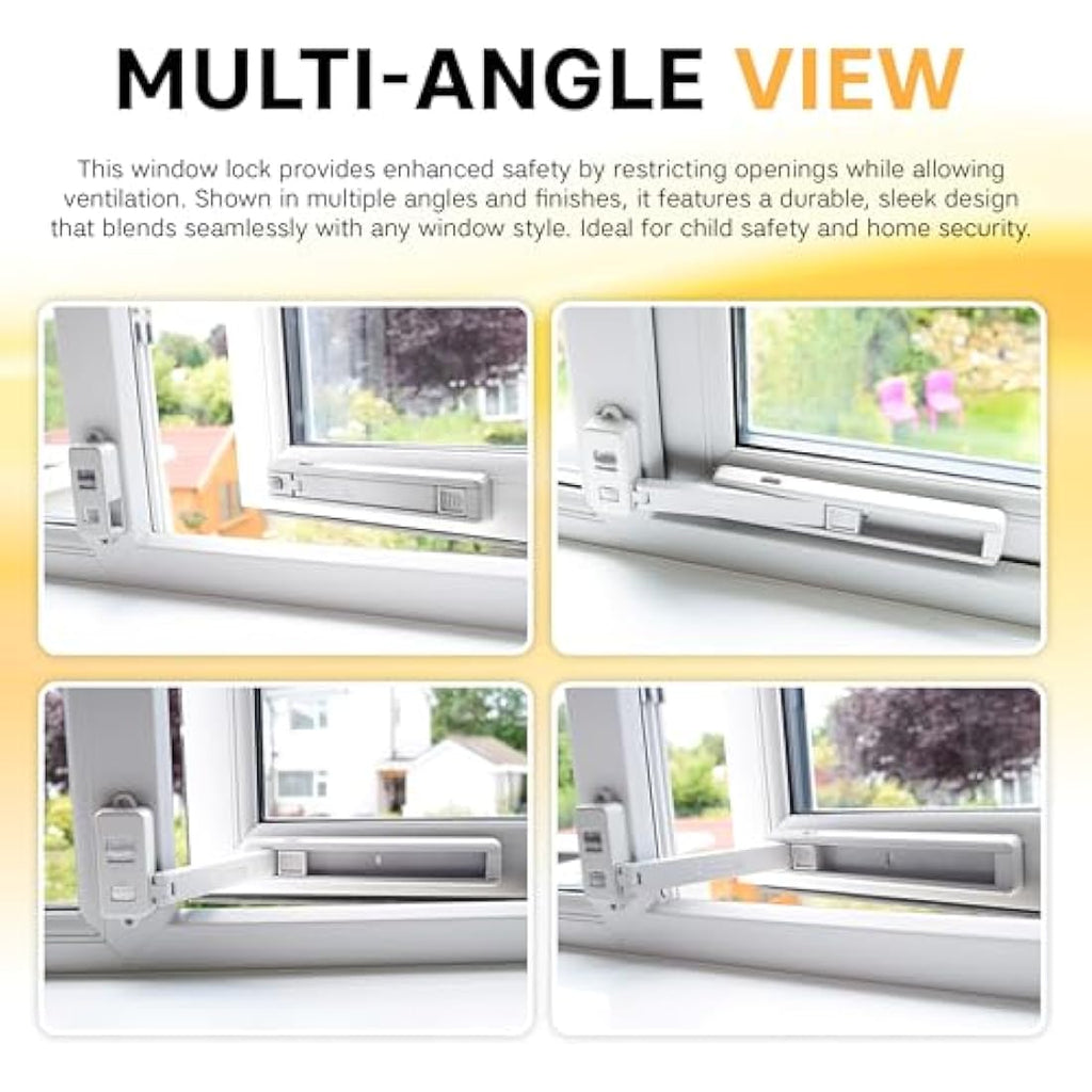 BeeGo Window Restrictor | Adhesive Child & Pet Safety Lock for UPVC - White