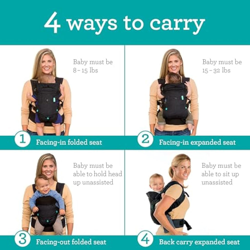 Infantino Flip 4-in-1 Baby Carrier – Ergonomic Convertible Black