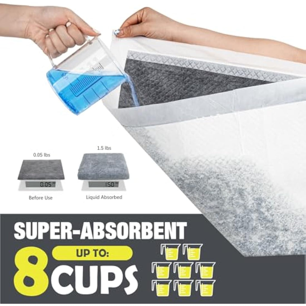 Flying Paws Charcoal Puppy Pads | 60x90cm XL Leakproof Dog Training Pads