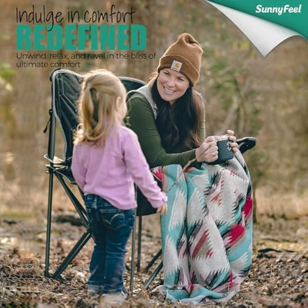 SUNNYFEEL Oversized Heavy-Duty Camping Chair - 500 lbs Capacity
