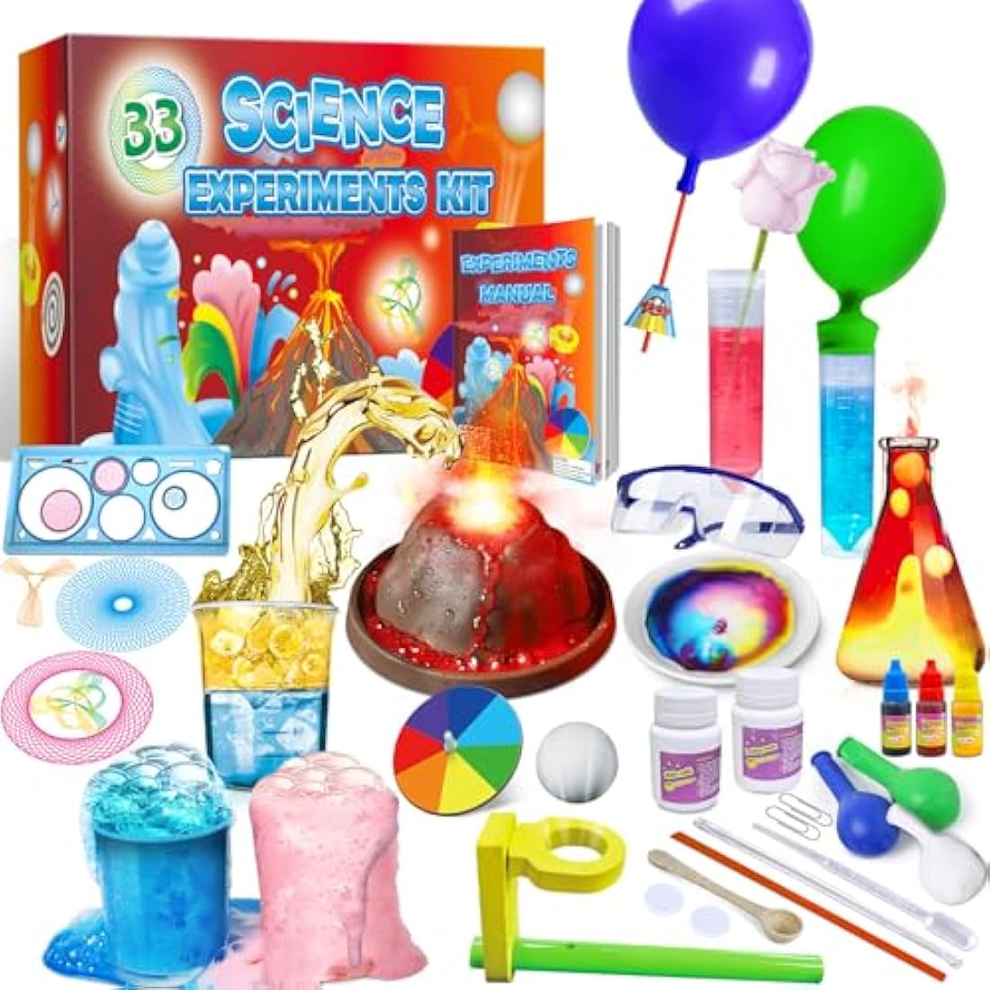 UNGLINGA 33 Experiments Science Kit – STEM Chemistry Set for Kids