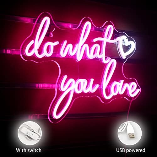 SIGNSHIP Do What You Love Neon Sign – Pink LED Wall Decor for Bedroom