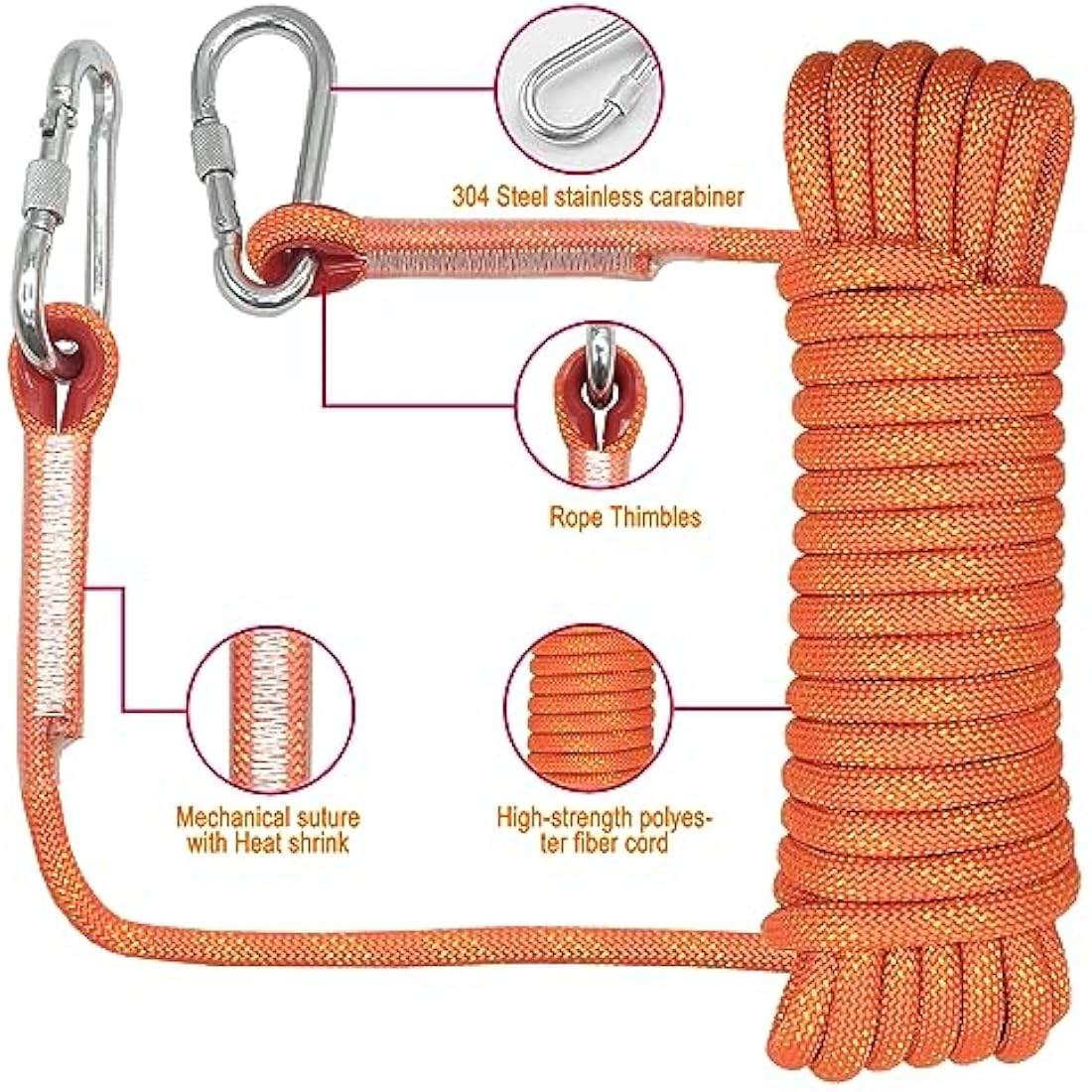 10mm Static Climbing Rope | 30m High Strength Safety Cord