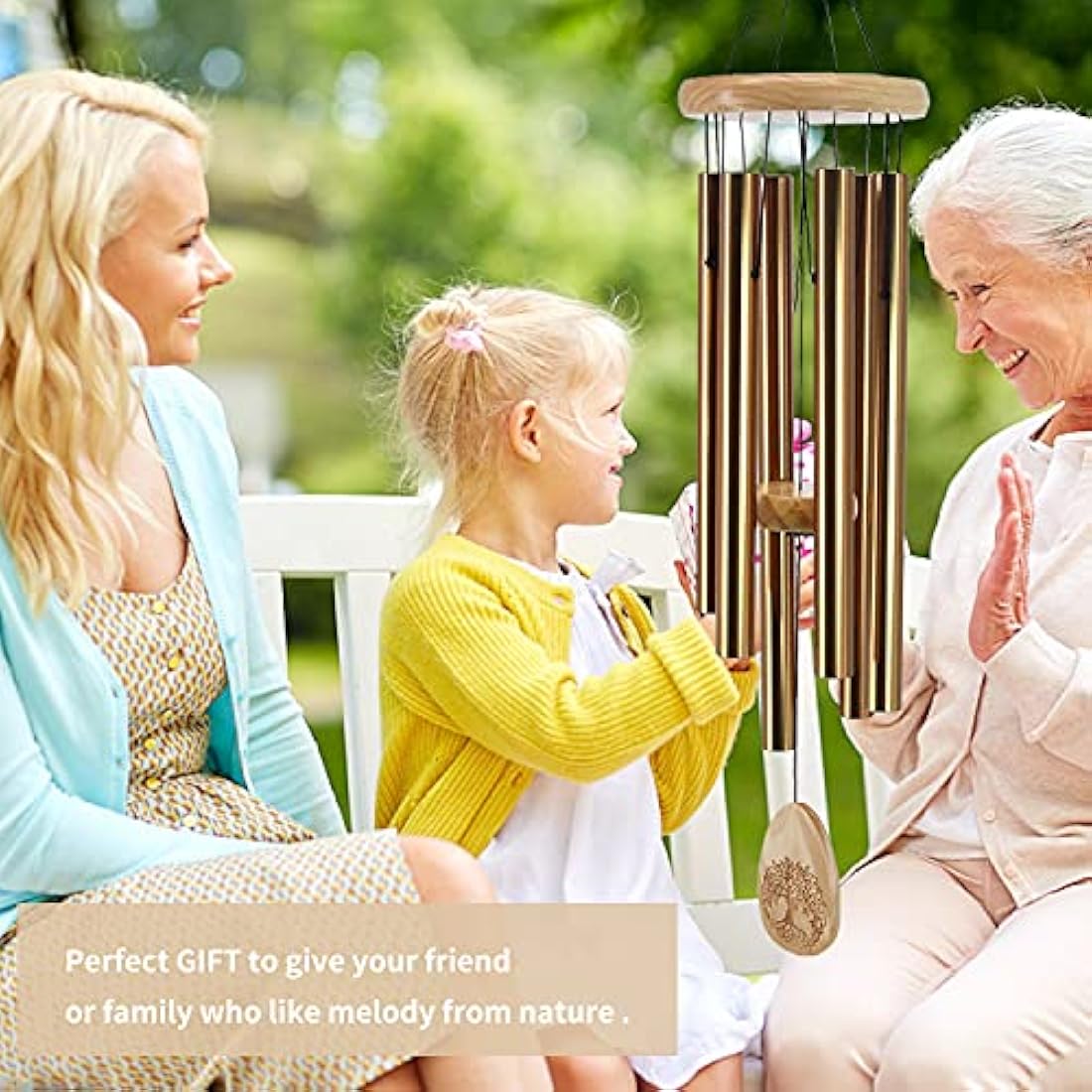 Astarin Memorial Wind Chimes - 30 Inch Deep Tone Sympathy Gift - Bronze