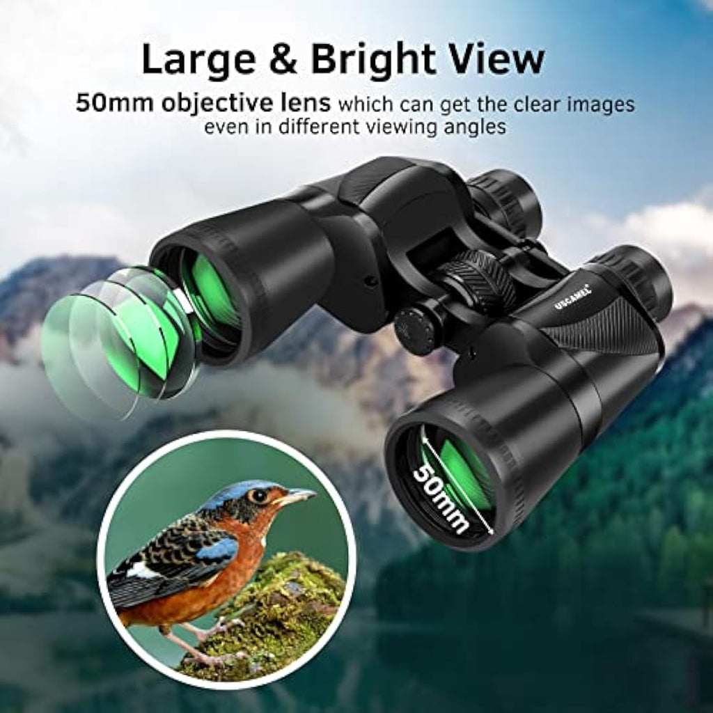 Uscamel 20x50 High Power Binoculars | Waterproof BAK4 Prism for Birding