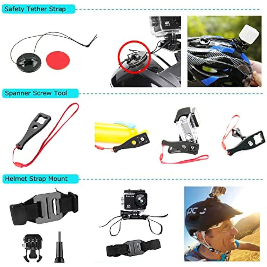 Ci-Fotto 50-in-1 Action Camera Accessories Kit for GoPro, DJI & Insta360